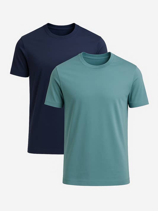 Lot de 2 T-shirts Cinqo de Buki - Bleu Gris/Bleu Nuit pour la vente par Buki