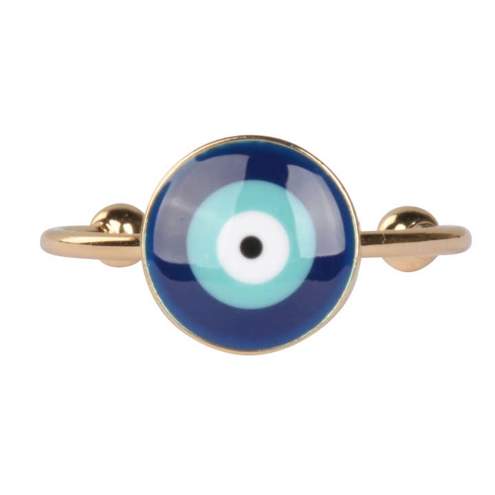 Benjamin International - Wholesale Cocktail/Statement Ring - Silver Evil Eye Adjustable Ri1