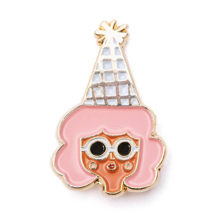Carolyn Suzuki - Wholesale Lapel Pin/Button - PARTY GIRL - Enamel Pin - DSC0