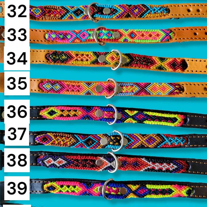 Mom And Pup Co. - Wholesale Pet collar – Dog - XS Mexican Pet Collar - Colorful Leather Dog Collar, Tribal5