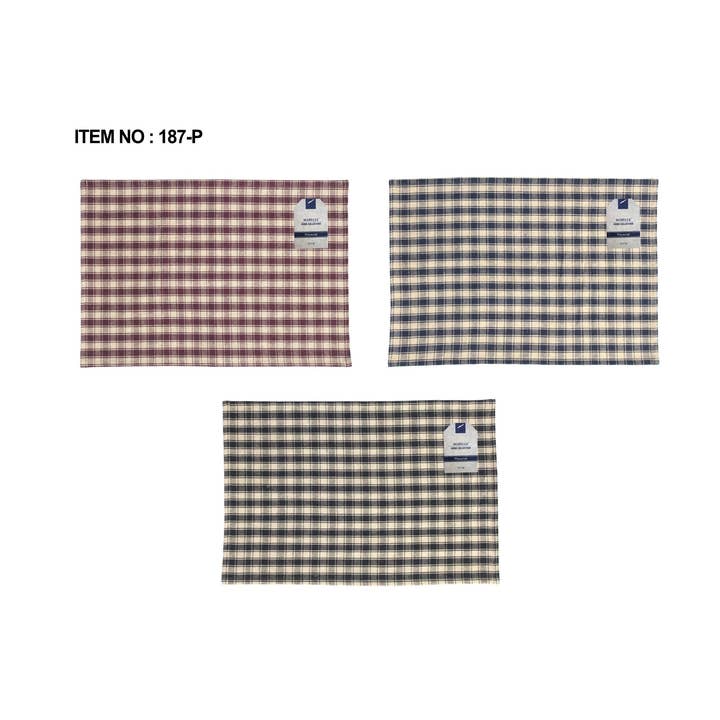 Sets de table à carreaux vichy base kaki pour la vente par Mabelle Home