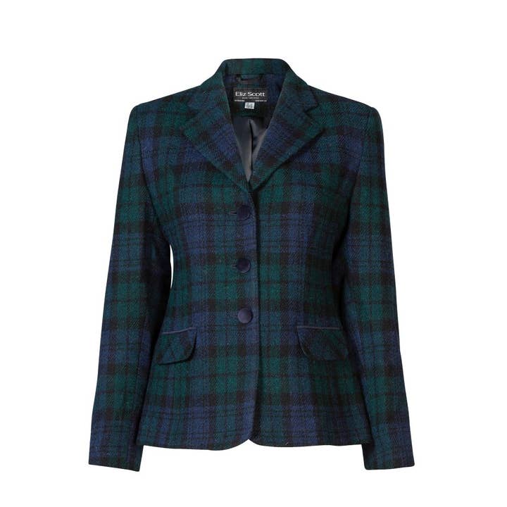 The Scotland Kilt Company - Wholesale Jacket - Women's - Women's Harris Tweed Jacket - Melanie - Black Watch - Autumn/Winter 2023