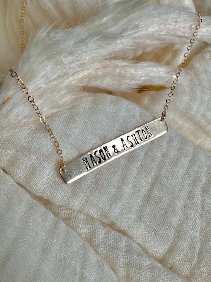 Large Name Bar Necklace for wholesale by Made by Adelaide