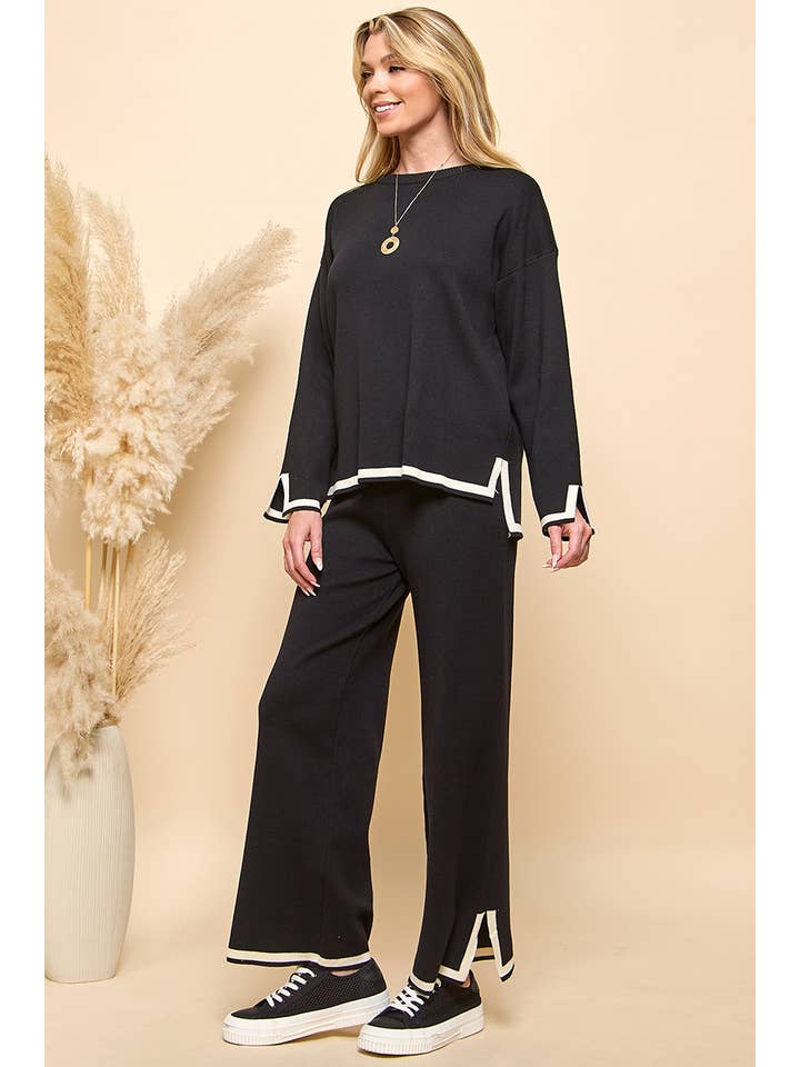 Cezele - Wholesale Lounge Set - Women's - Long Sleeves and Wide Leg Pants Matching Set6