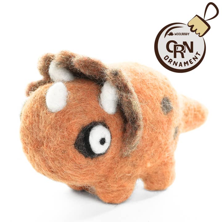 Triceratops Premade Ornament for wholesale by Woolbuddy