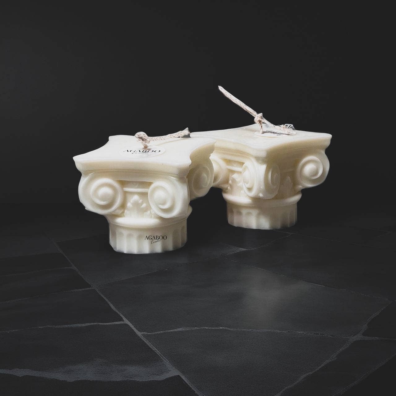Agaboo Candle - Wholesale Novelty Candle - Roman Column Candle 3-1/4x3-3/4in - Sculptural0