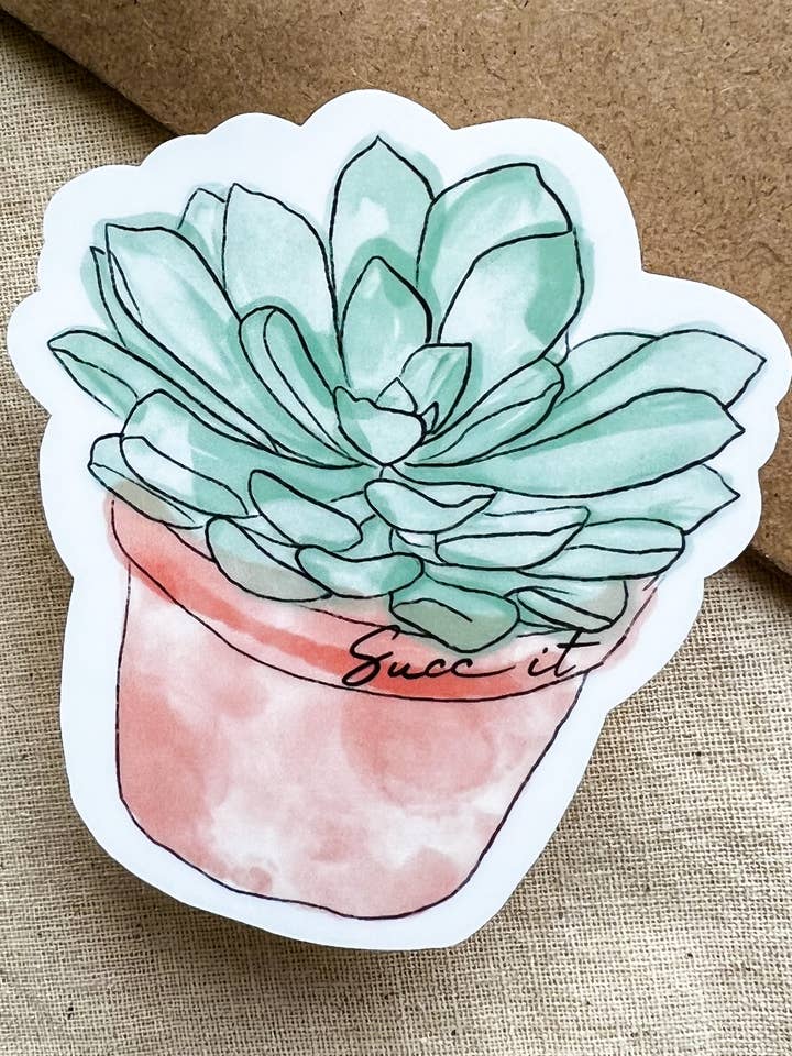 Succ It Plant Sticker for wholesale by Bizzy Bee Decals