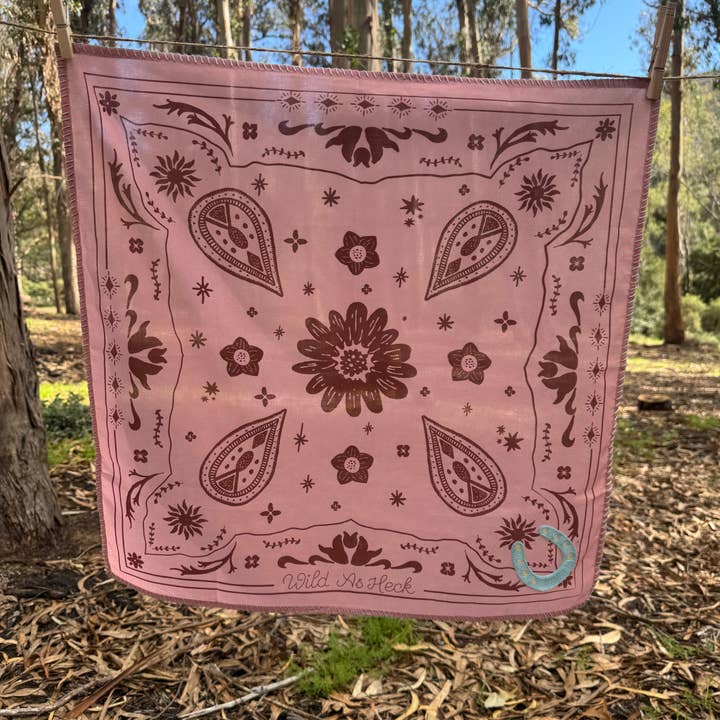 Wild as Heck - Wholesale Bandana - Women's - The Horseshoe Bandana ( wild rag, embroidered bandana,