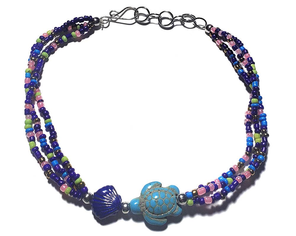 Pichincha - Wholesale Anklet - Sea Turtle Shell Beaded Multi Strand Anklet7