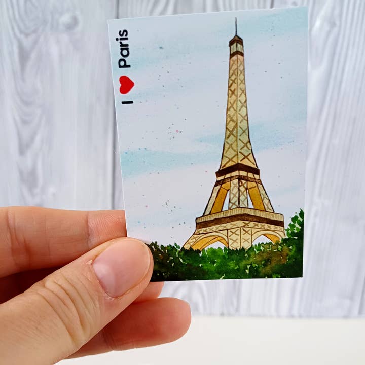 Christina Jenne Art and Design - Vente Aimants - Aimant de réfrigérateur Tour Eiffel Paris - Souvenir de vacances6