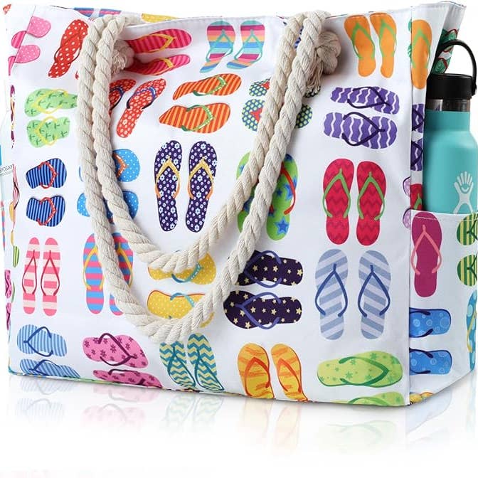 Large Beach Pool Outing Picnic Tote with Zipper for wholesale by Krediz