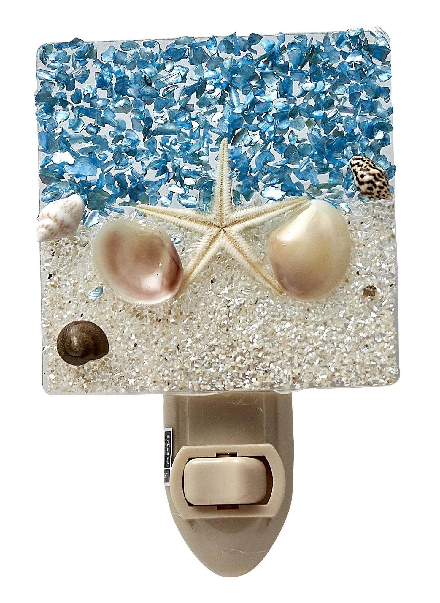 HS Seashells - Vente Veilleuses - Sable et mer avec étoile de mer carré veilleuse LED en boîte2