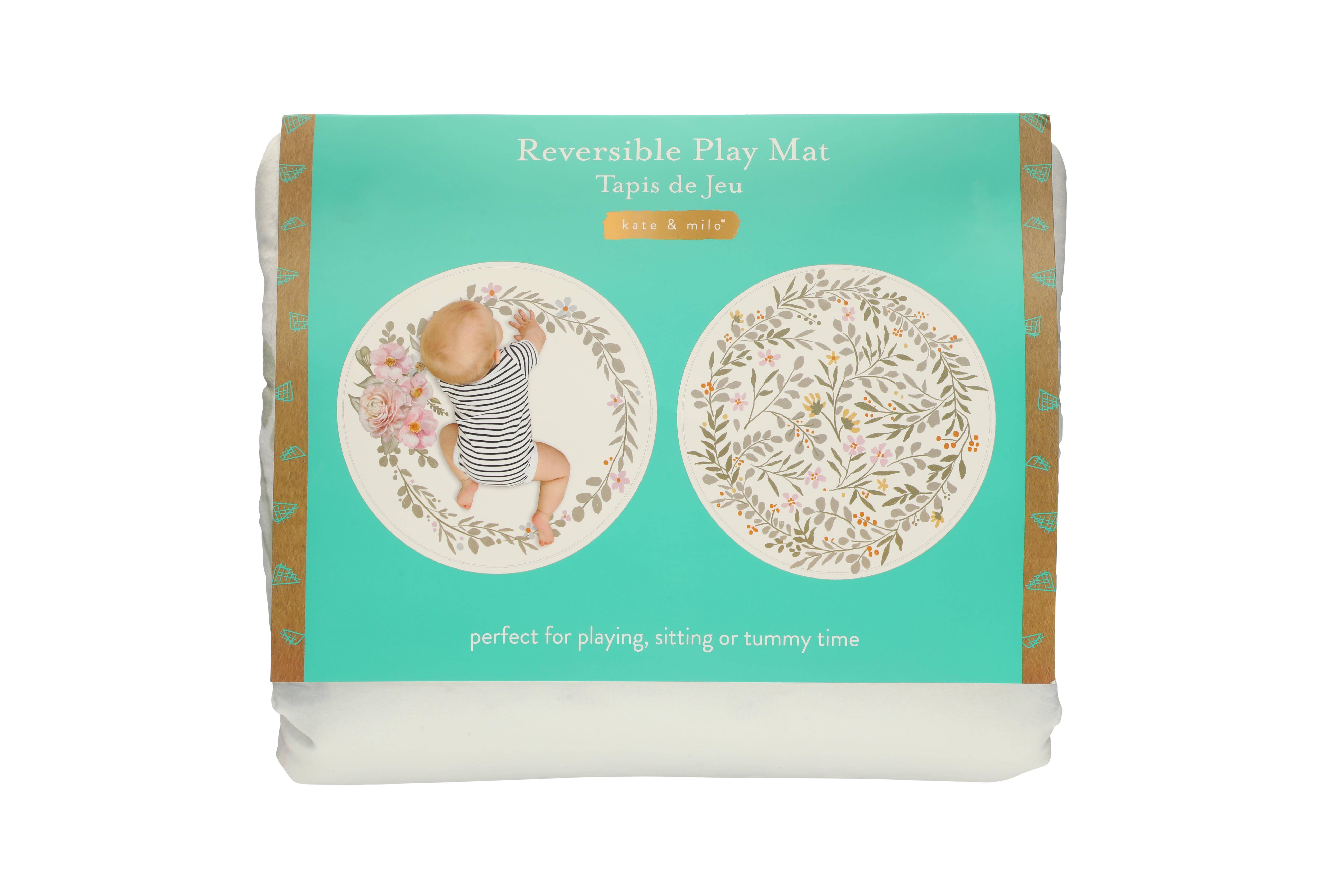 Kate & Milo - Wholesale Play Mat - Kids & Baby - Floral Reversible Plush Play Mat7
