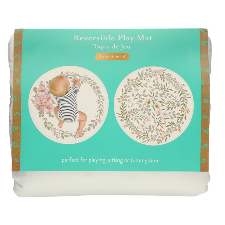 Kate & Milo - Wholesale Play Mat - Kids & Baby - Floral Reversible Plush Play Mat7
