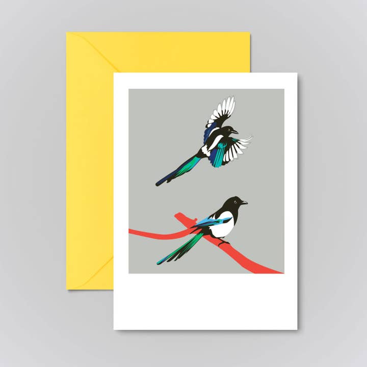 Magpie Greeting Card for wholesale by Pawpear