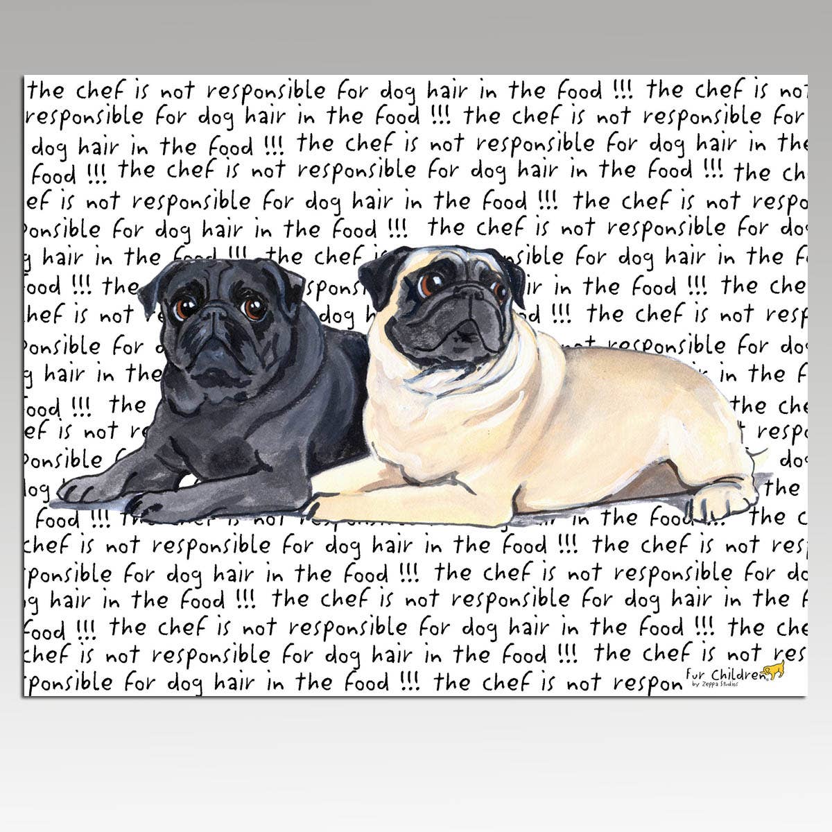 Zeppa Studios - Wholesale Cutting Board - Pug Pair Cutting Board0