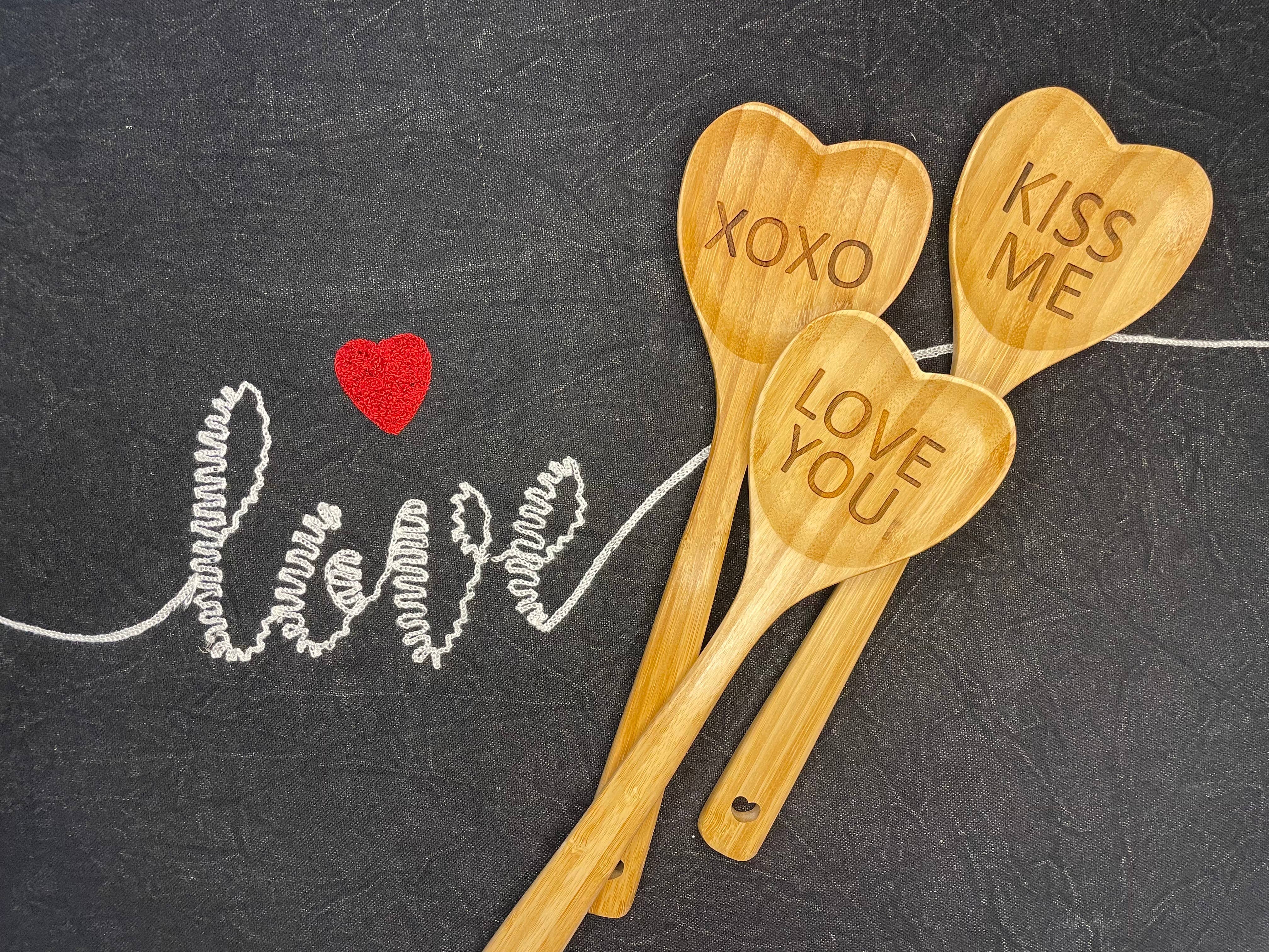 Wood & Ash - Wholesale Kitchen Spoon - Conversational Heart Wooden Spoons - Valentines Edition 5