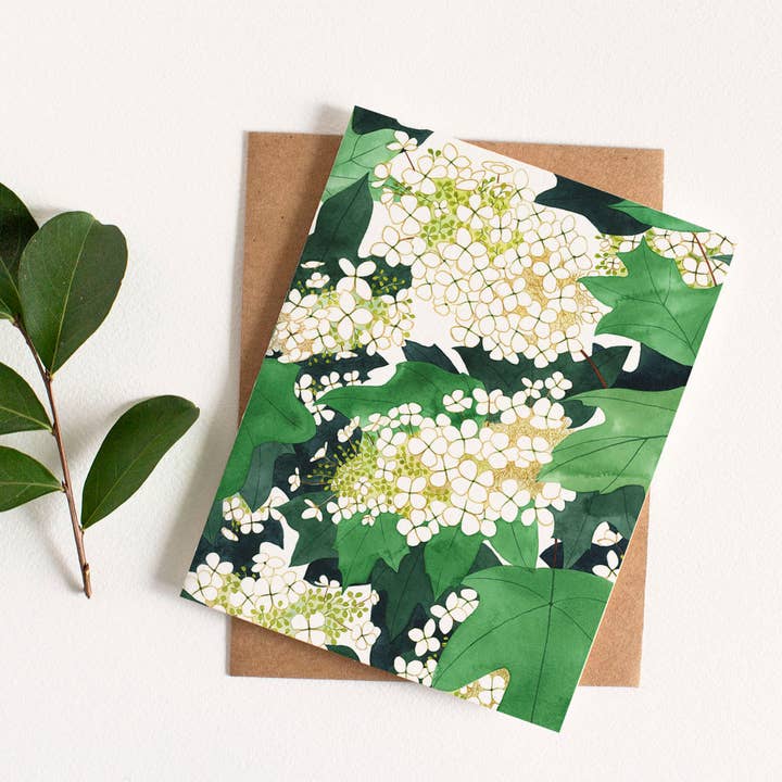 Carte de vœux Oakleaf Hortensia pour la vente par May We Fly