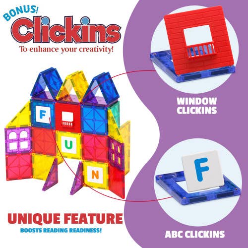The Toy Group - Wholesale Building Set - Kids - Playmags 32 + 6 Piece Set: Now with Stronger Magnets, Sturdy