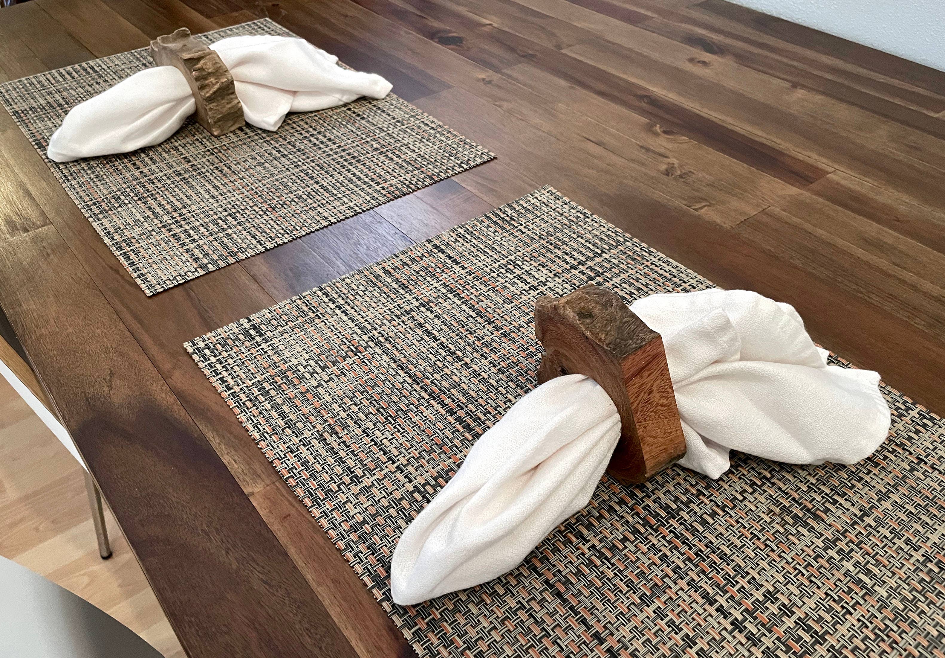 Zeckos – Engroshandel Servietring – Sæt med 8 håndlavede servietringe i naturligt akacietræ5