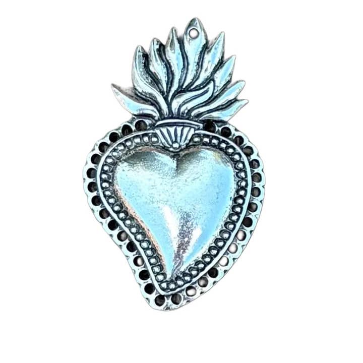 Pingente Coração Sagrado Grande 4,4 cm por atacado de Oremus Mercy