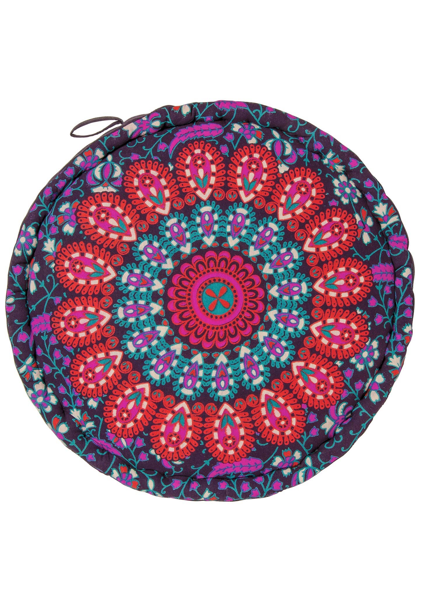 Namaste - Vendita all'ingrosso Pouf - Pouf imbottito pre-riempito con stampa a pavone 40x40x12,5 cm2