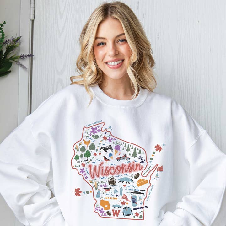 BLUME & CO. - Wholesale Graphic Sweatshirt - Women's - WISCONSIN FAVORITES Oversized Graphic Sweatshirt0