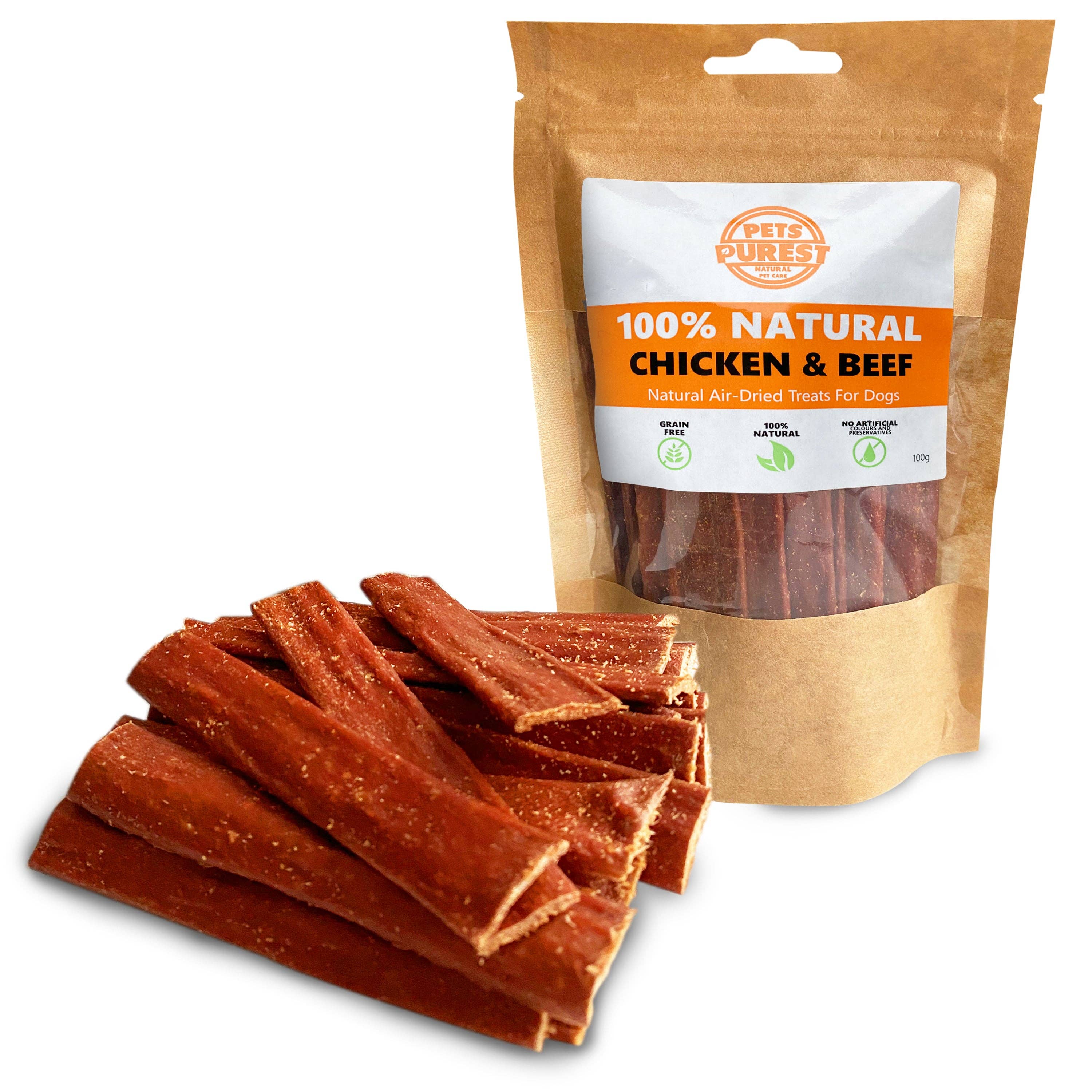 Pets Purest – wholesale Pet treats – Dog – Pets Purest Dog Treats Chicken Beef Strips - 100% Natural Ai1