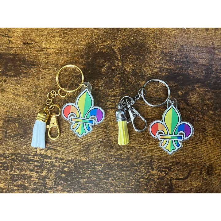 Wildcard Graphic Design - Wholesale Keychain - Unisex - Acrylic LGBTQ+ Pride Fleur-de-Lis Keychain St. Louis