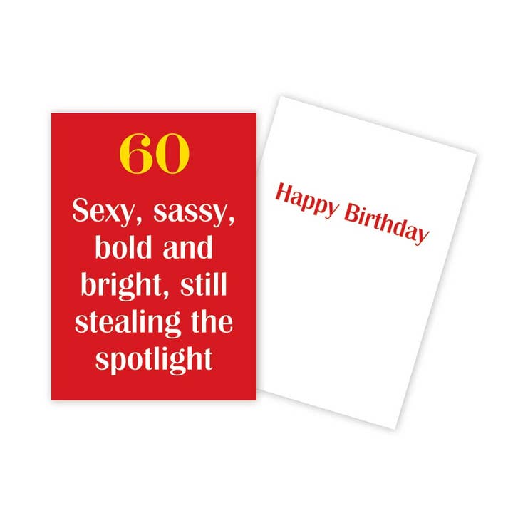 60 Milestone Age Birthday Card for wholesale by Sun Day Greetings