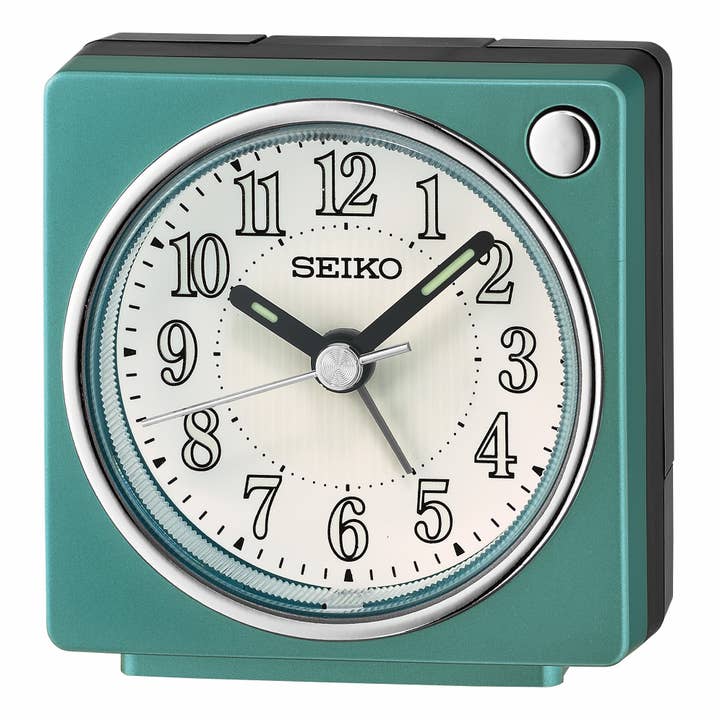 Seiko Clocks USA - Wholesale Alarm Clock - 2.6" Fuji Alarm Clock, Metallic Green