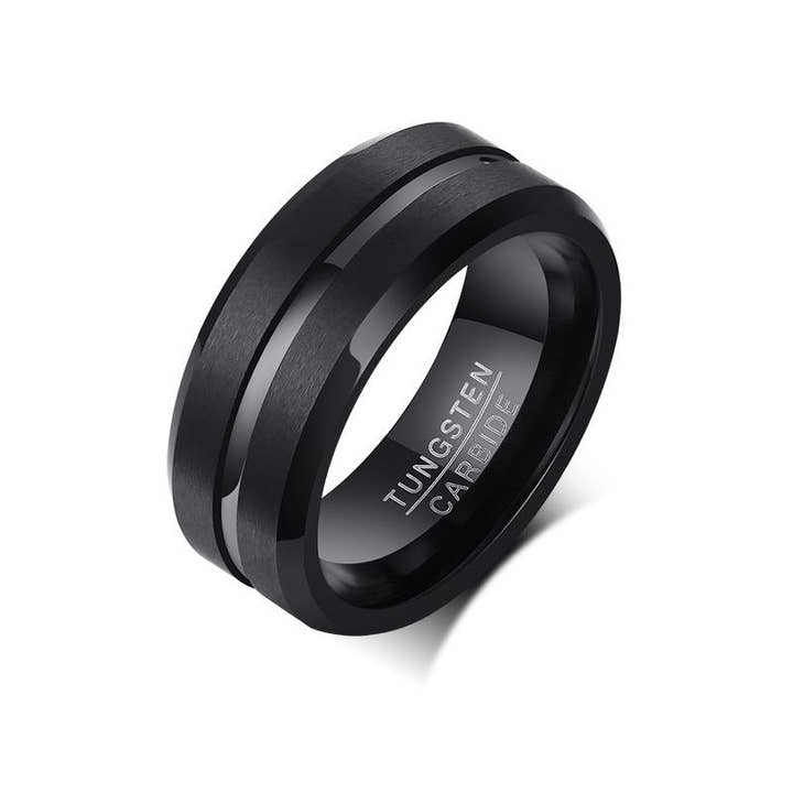 Perimade & Co. LLC - Wholesale Band/Stacked Ring - Classic Minimalist 8mm Stacking Band Ring in Tungsten Steel4