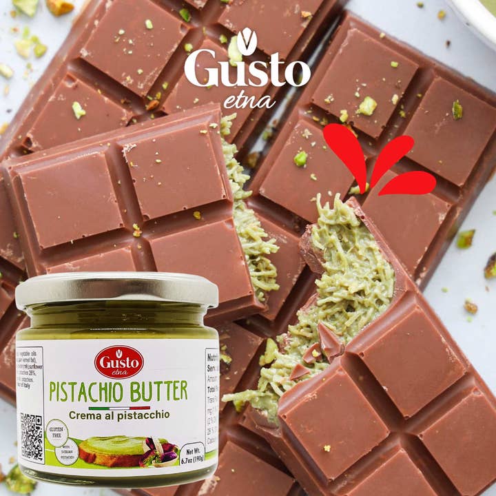 Wholesale Italian Food - Wholesale Nut Butter - Gusto Etna Pistachio Cream Butter - 28% Pistachio , 6.7 oz (190g)4