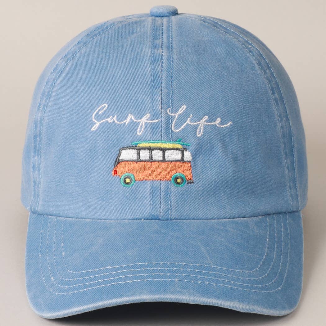 Fashion City - Wholesale Baseball Cap - Women's - Surf Life Embroidered Baseball Cap Hat2