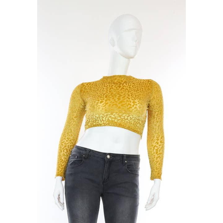 Fluwelen Burnout Mooie Dames Lange Mouw Top voor wholesale door SEXY STAR DESIGN INC