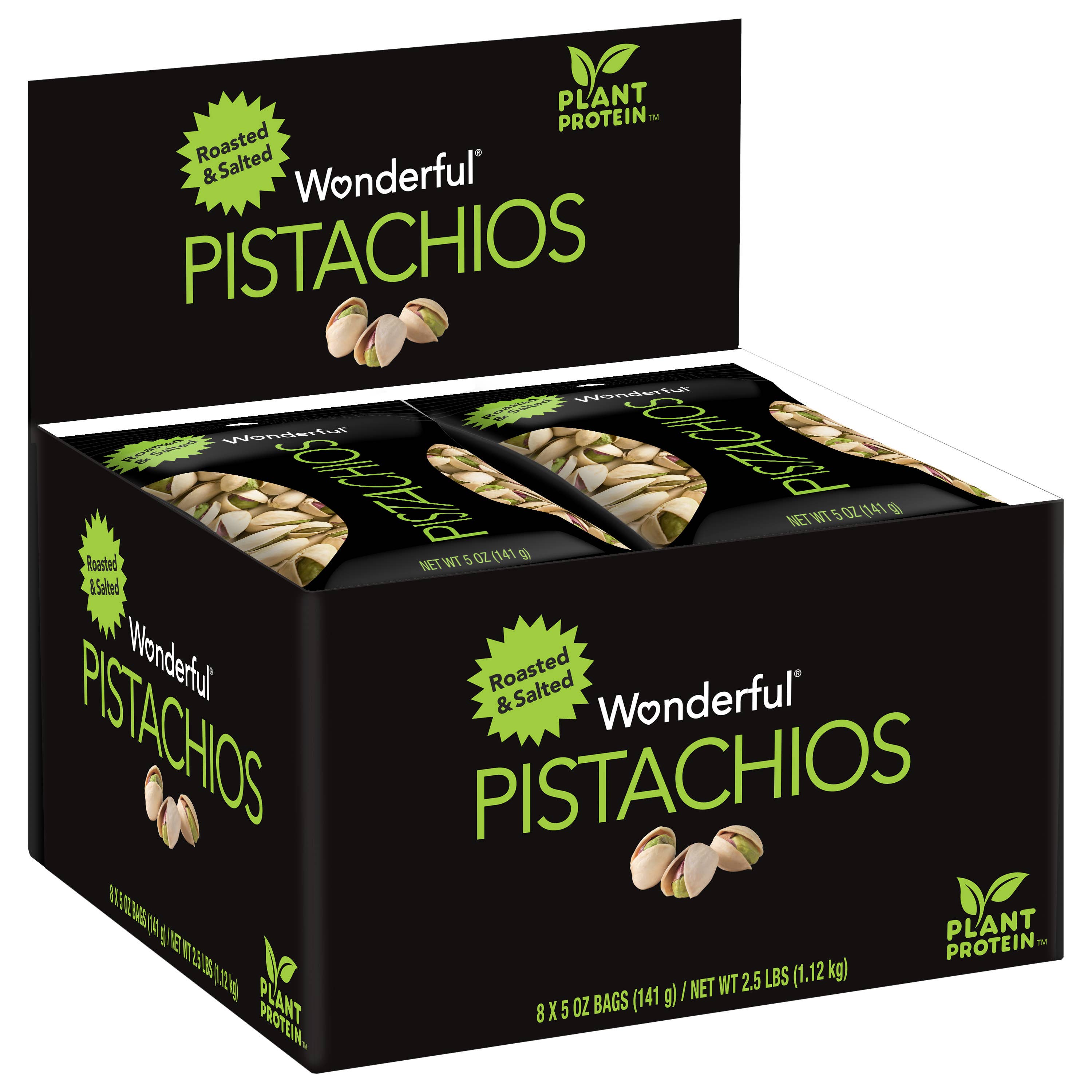 Wonderful Pistachios - Wholesale Nuts - Wonderful Pistachios In Shell Roasted & Salted 5oz (8 pack)1