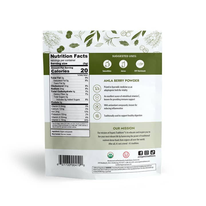 Organic Traditions - Wholesale Oral Supplement/Vitamin - Amla Berry Powder1
