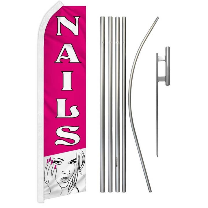Nails Super Flag & Pole Kit for wholesale by Flags Importer