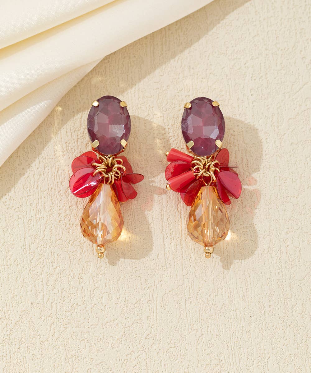 Blossom bijoux – Großhandel Ohrclip – Clip-Ohrringe mit Strass & Pailletten – 26AHBOL0056