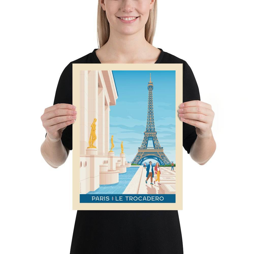 Olahoop Travel Posters - Wholesale Poster - Vintage Travel Poster City Paris France | Trocadero Square5