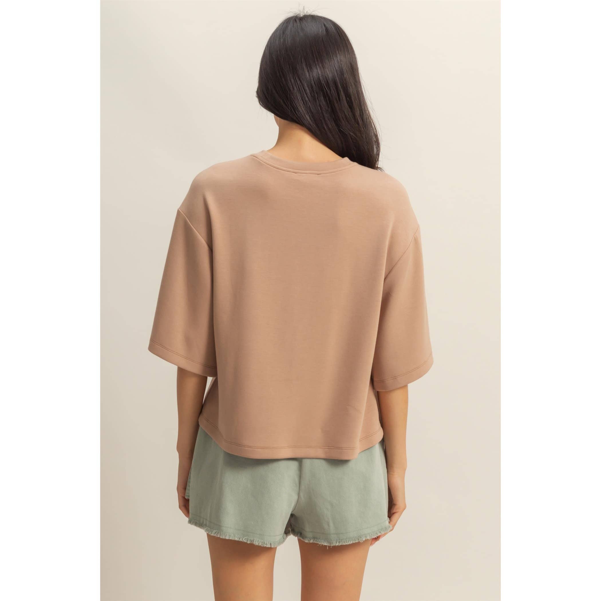 HYFVE - Wholesale Shirt - Women's - Double Knit Drop Shoulder Everyday Basic Top8