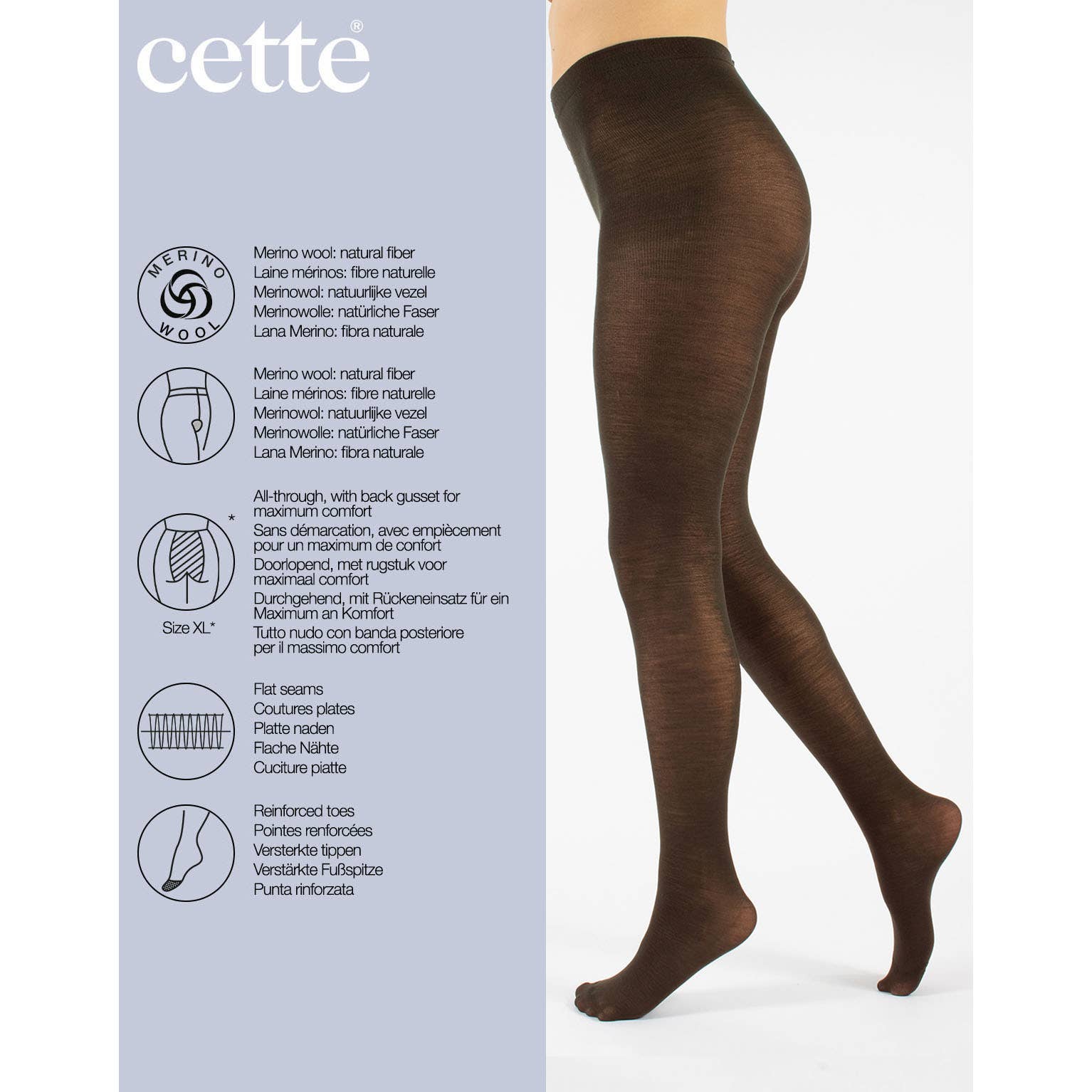 Cette - Vente Collants – femme - Collants d’hiver opaques en laine mérinos 100 DEN5