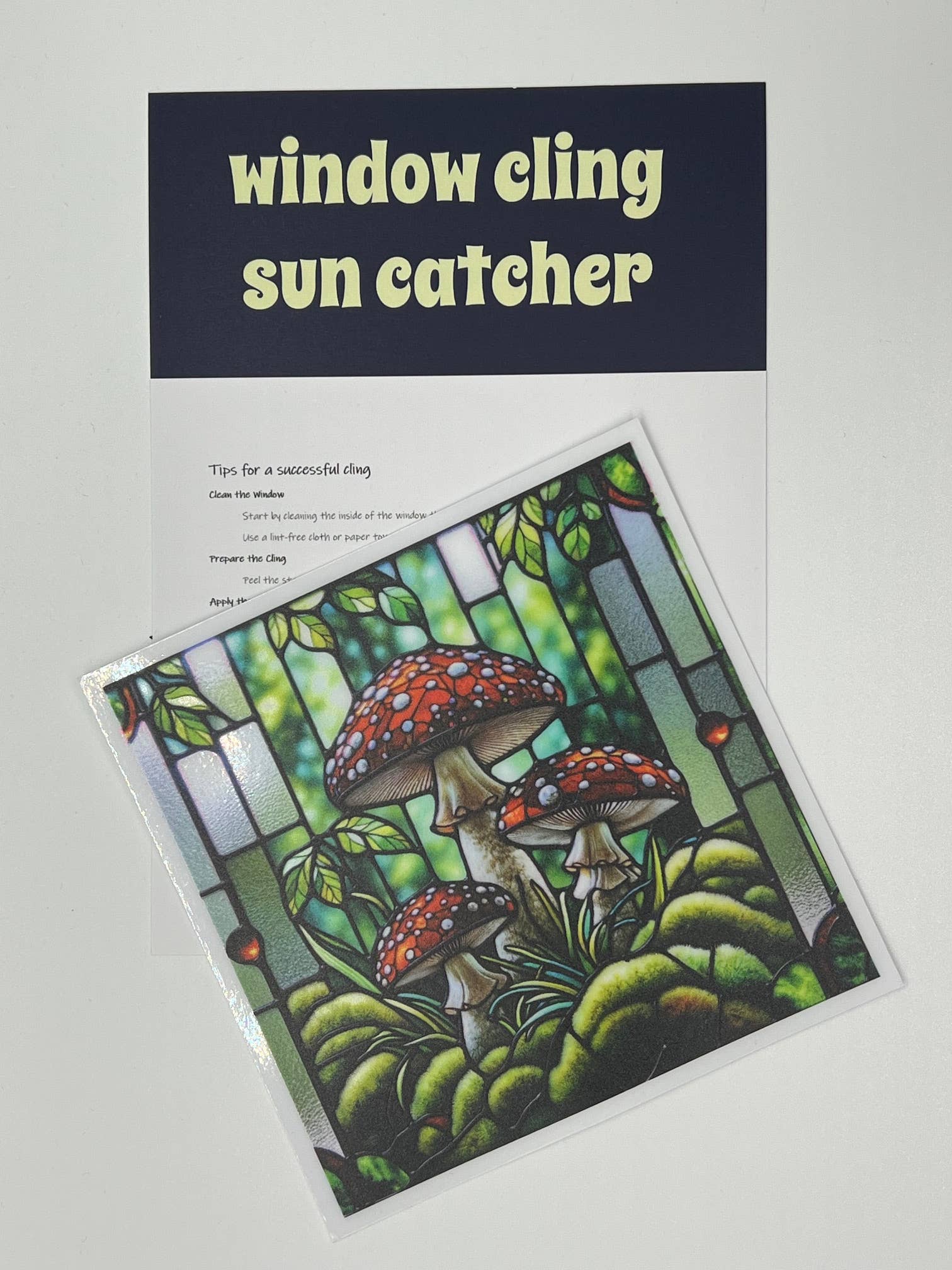 Cosmic Artware - Wholesale Suncatcher - Stained Glass Vinyl Window Cling, Forest Toadstools2
