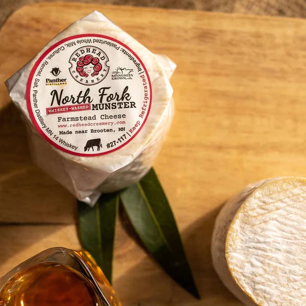 North Fork Whiskey Washed Munster for wholesale by Redhead Creamery