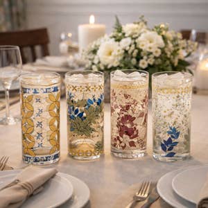 VIP Glass 6.5 in. Multicolor 18 Oz Tumblers Set of 4 for wholesale by VIP Home & Garden