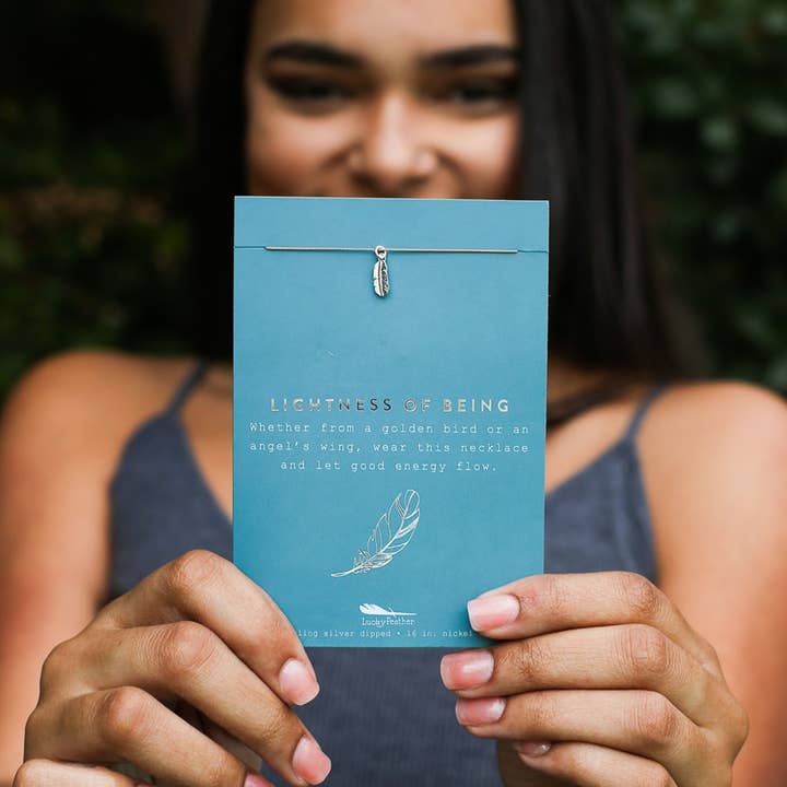 Lucky Feather - Wholesale Pendant/Charm Necklace - New Moon Silver Necklace - LIGHTNESS/FEATHER2