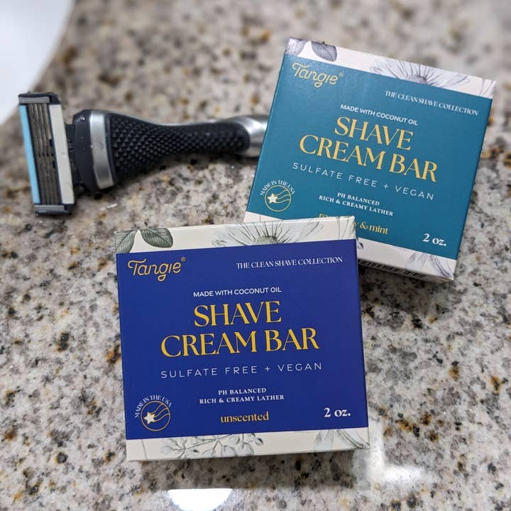 Tangie LLC - Wholesale Shave Soap - Shave Cream Bar-Unscented & Rosemary Mint. Tangie mens gift