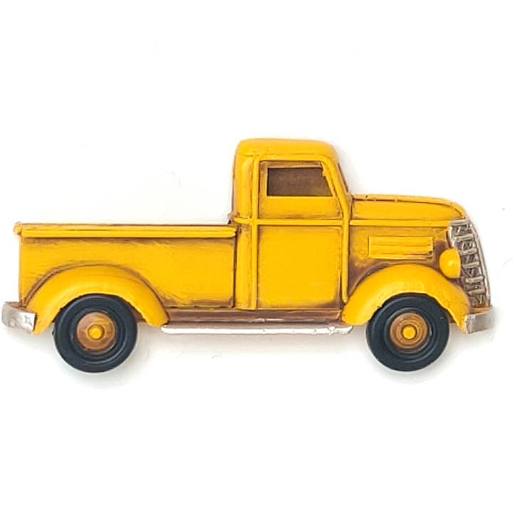 Metal Yellow Pickup Truck Fridge Magnet for wholesale by Boxman