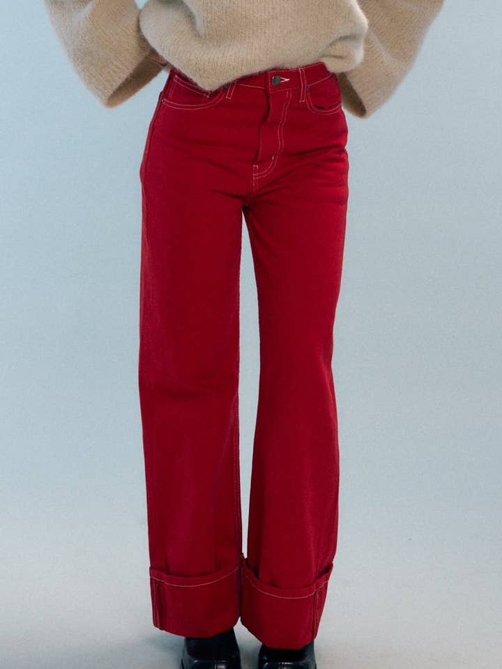 Jean rojo Marwa para venta al por mayor de Nitah
