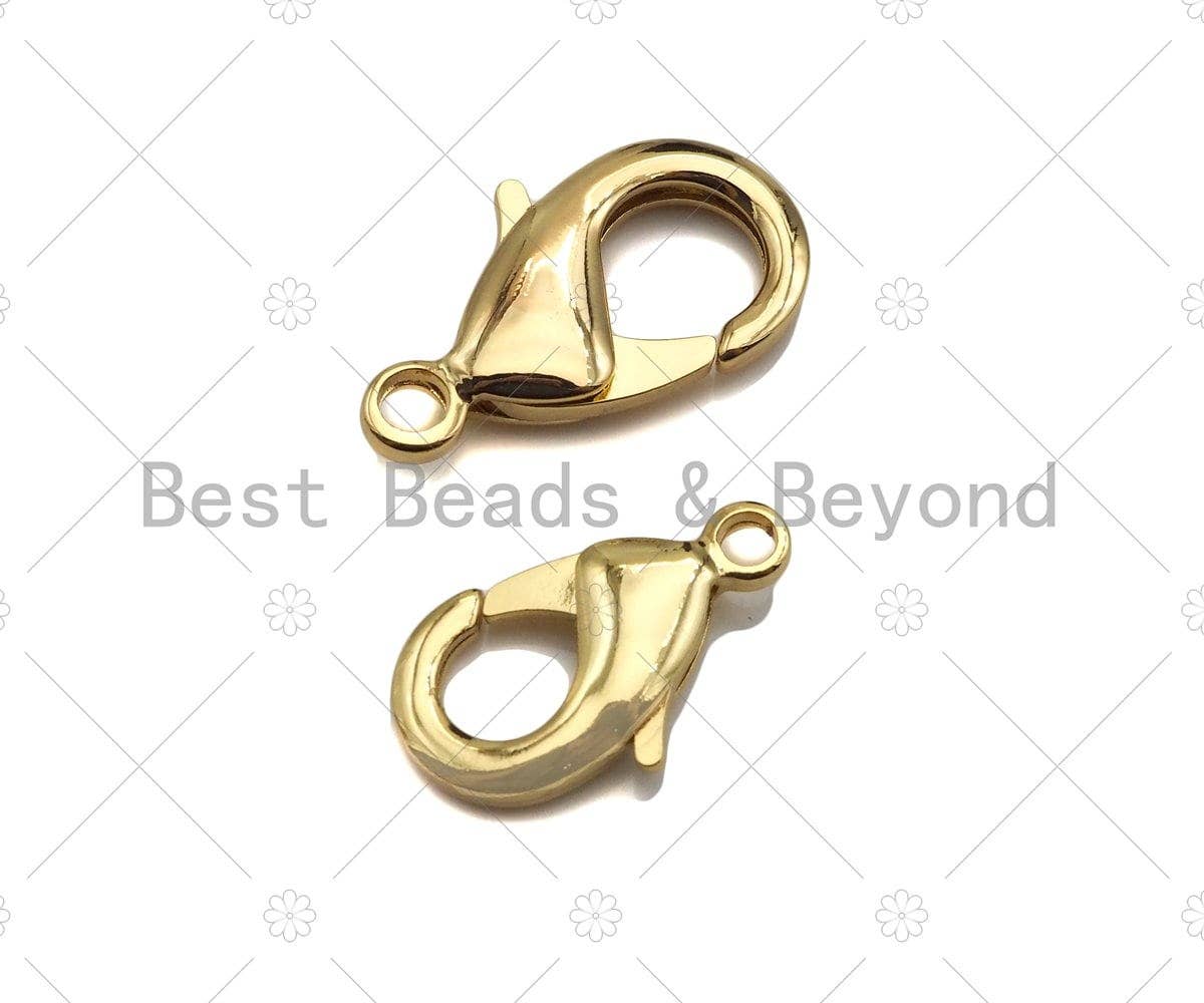 BestBeads&Beyond - Wholesale Clasp - 2pc/10pcs High Quality Real Gold Plated Plain Lobster Claw Clasp, Gold/Silver/Gunmetal Lobster Claw Clasp, 19mm/23mm,sku#LK1532